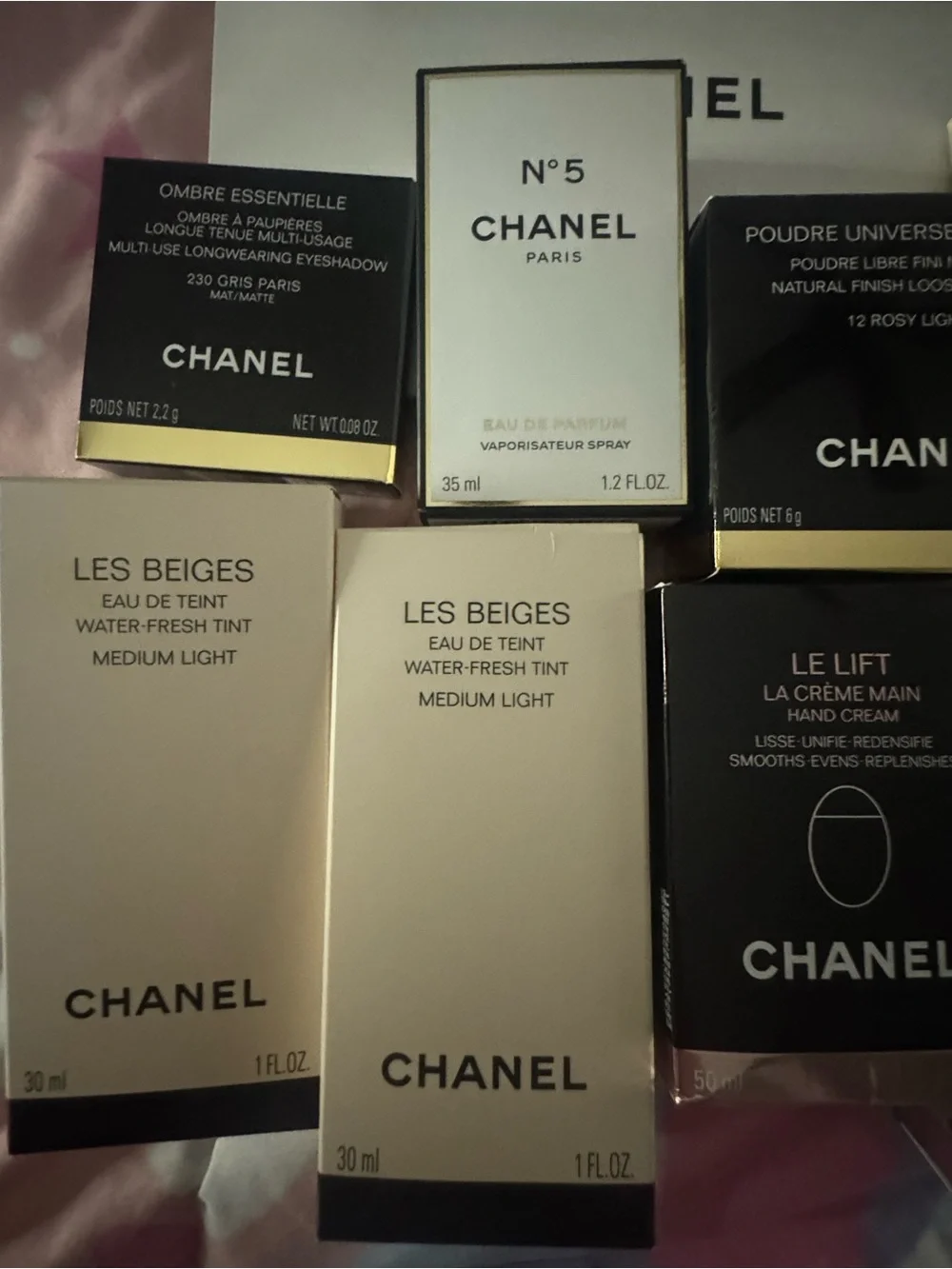CHANEL Assorted Beauty Boxes in White, Black, Cream & Gold